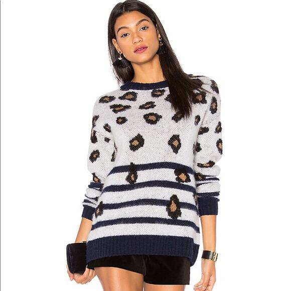 LPA Sweaters - REVOLVE x LPA Sweater 225 in Leopard Stripe, size XS